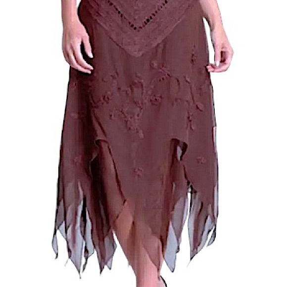 $340 Krochetta Papillon Beaded Crochet Gown Small 2 4 Hand Made Embroidered NWT - Picture 5 of 16